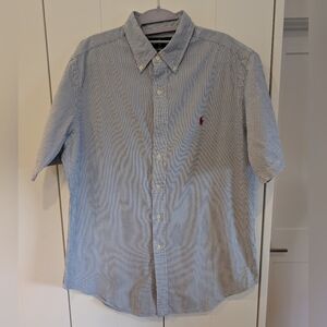 Polo Ralph Lauren Seersucker Short Sleeve Shirt Men's L EUC